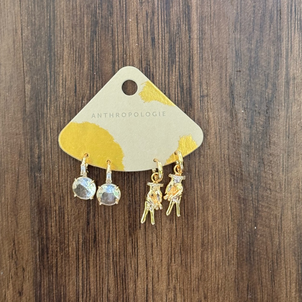 Anthropologie Starry night charm Huggie hoop earring